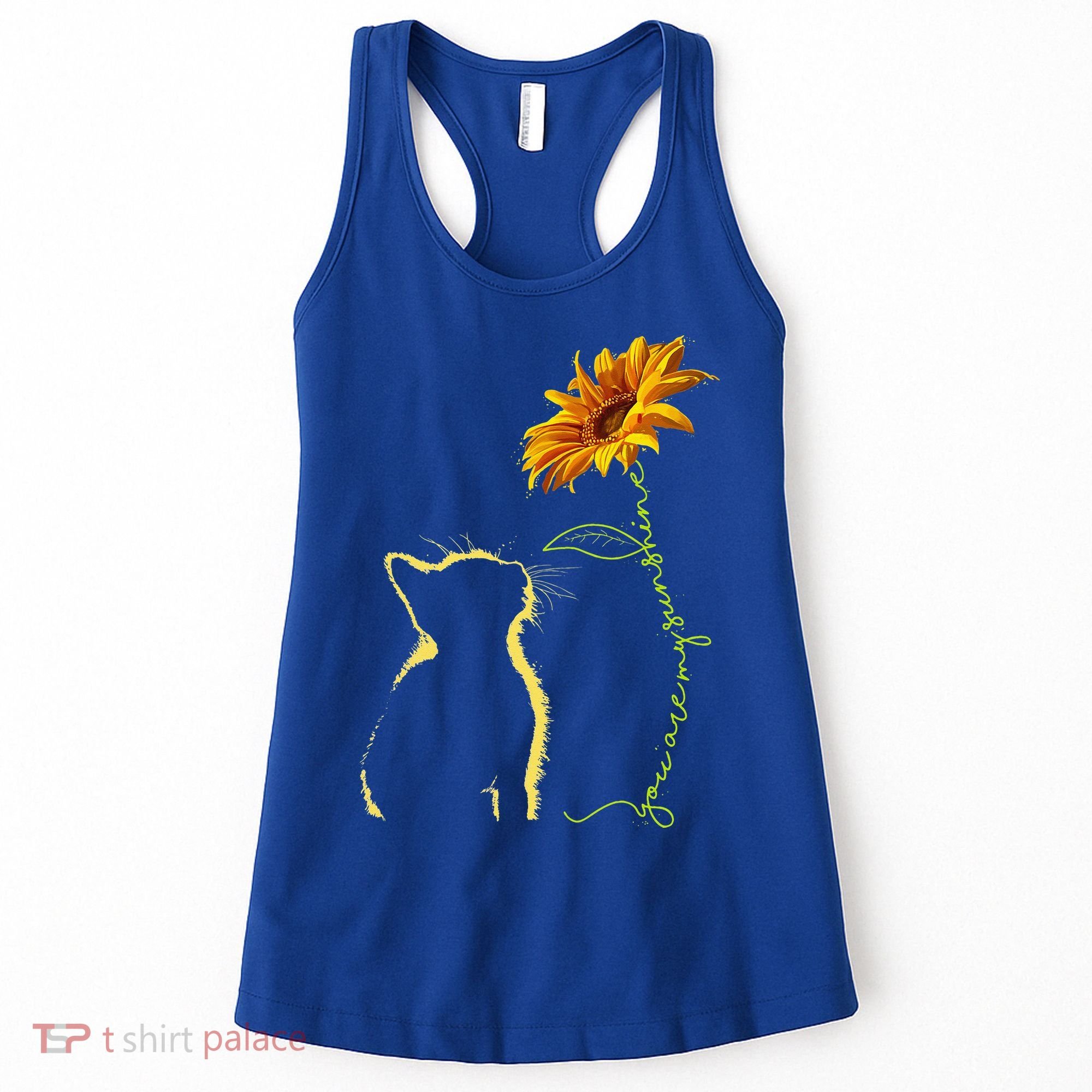 Cat You Are My Sunshine Sunflower Cats Lover Women's Tank Top