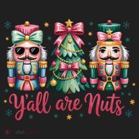 Christmas Y'all Are Nuts Nutcracker Funny X-Mas Beanie thumb 2