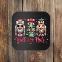 Christmas Y'all Are Nuts Nutcracker Funny X-Mas Coaster thumb 0