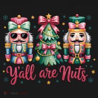 Christmas Y'all Are Nuts Nutcracker Funny X-Mas Polo thumb 3