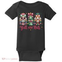 Christmas Y'all Are Nuts Nutcracker Funny X-Mas Baby Bodysuit thumb 0