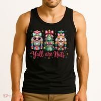 Christmas Y'all Are Nuts Nutcracker Funny X-Mas Tank Top thumb 3