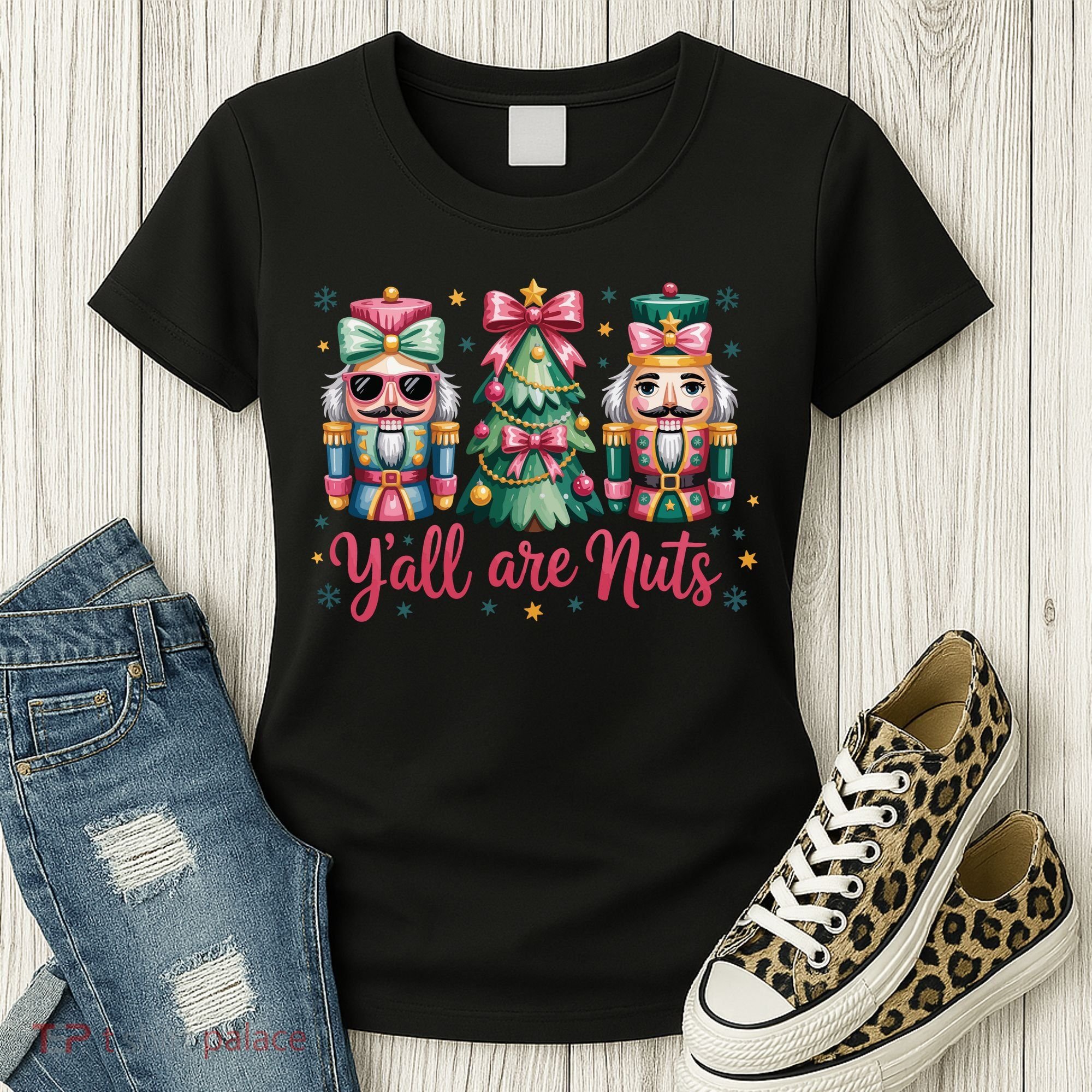 Christmas Y'all Are Nuts Nutcracker Funny X-Mas Women's T-Shirt