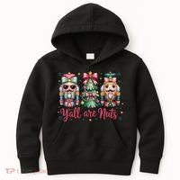 Christmas Y'all Are Nuts Nutcracker Funny X-Mas Kids Hoodie thumb 0