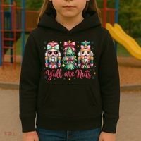 Christmas Y'all Are Nuts Nutcracker Funny X-Mas Kids Hoodie thumb 3