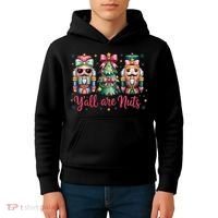 Christmas Y'all Are Nuts Nutcracker Funny X-Mas Kids Hoodie thumb 4