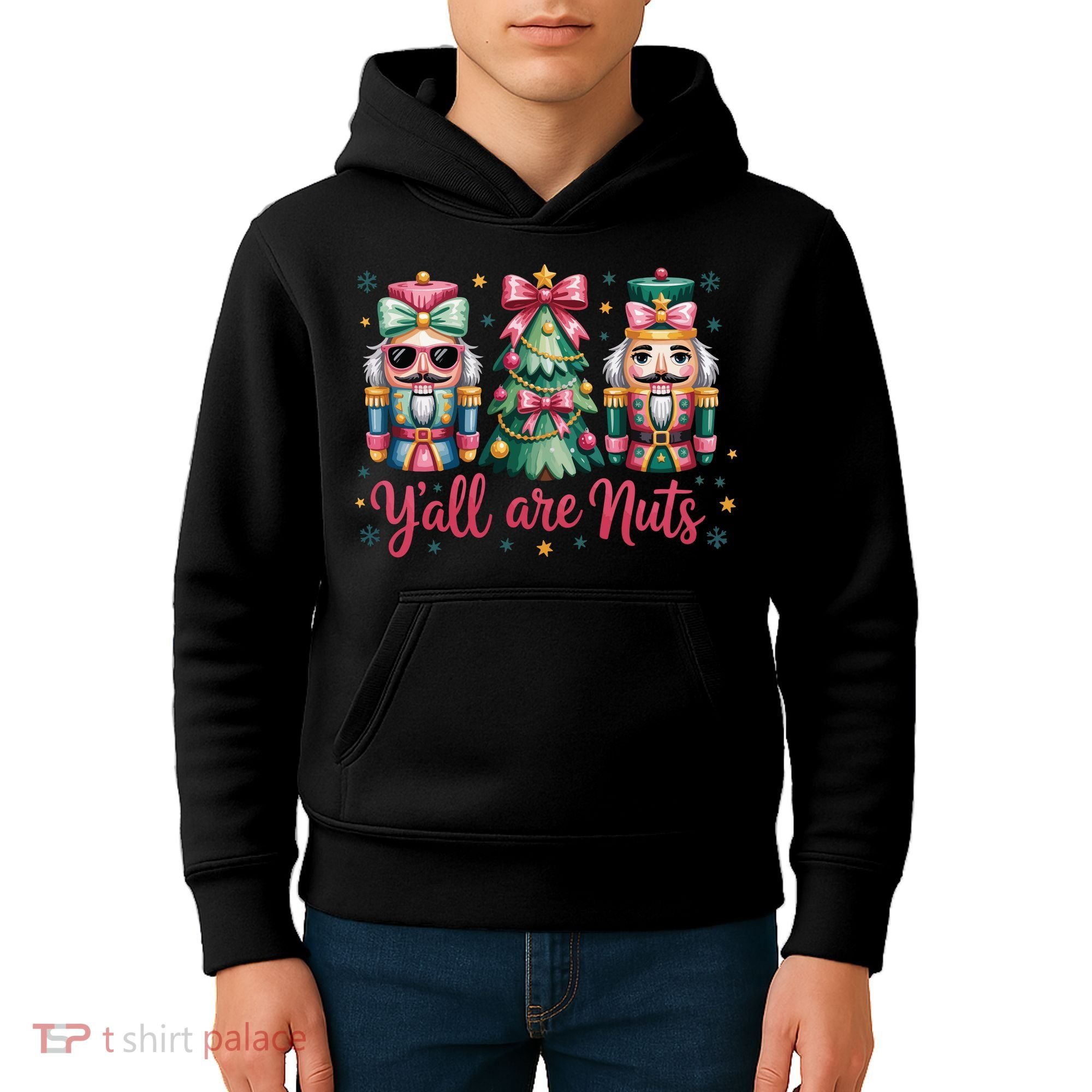 Christmas Y'all Are Nuts Nutcracker Funny X-Mas Kids Hoodie