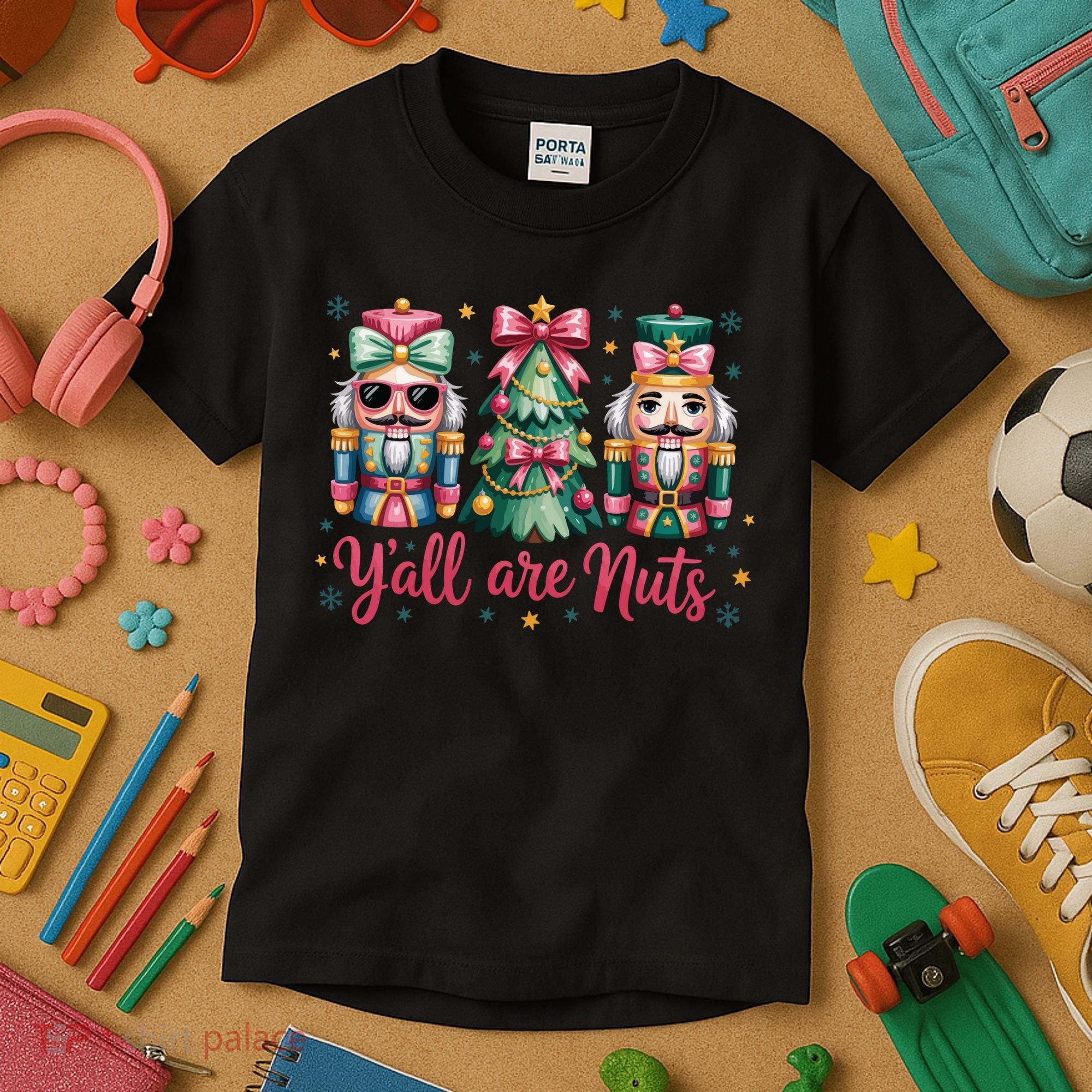 Christmas Y'all Are Nuts Nutcracker Funny X-Mas Kids T-Shirt