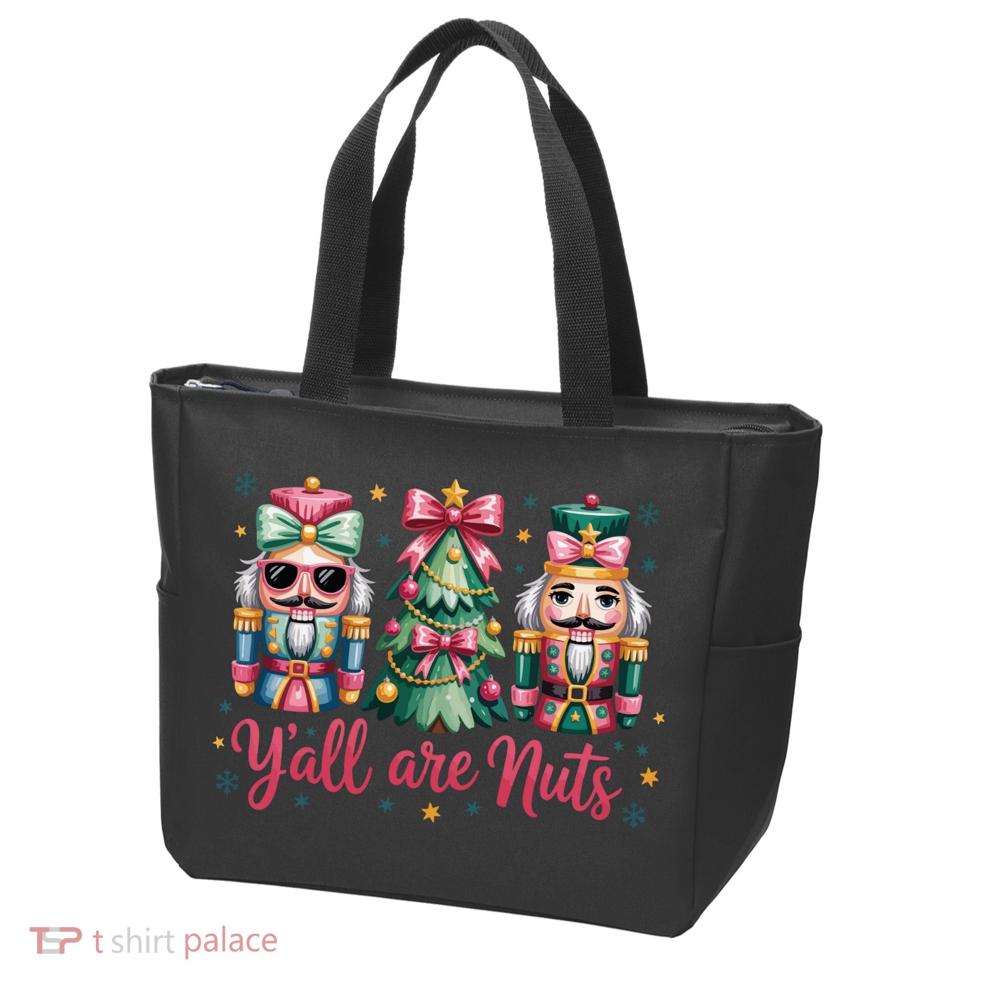 Christmas Y'all Are Nuts Nutcracker Funny X-Mas Tote Bag
