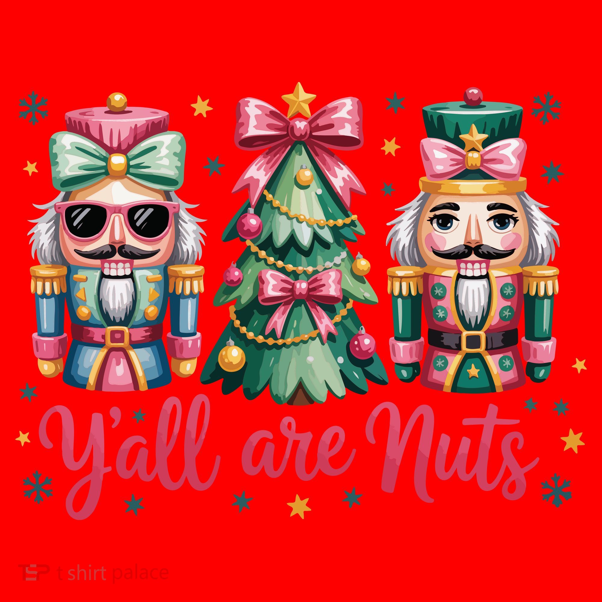 Christmas Y'all Are Nuts Nutcracker Funny X-Mas Santa Hat