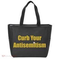 Curb Your Antisemitism Support Israel Tote Bag thumb 0
