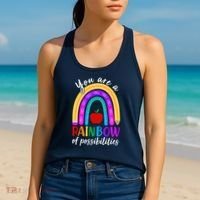 Cute You Are A Rainbow Of Possiblities Back To School Rainbow Women's Tank Top thumb 2