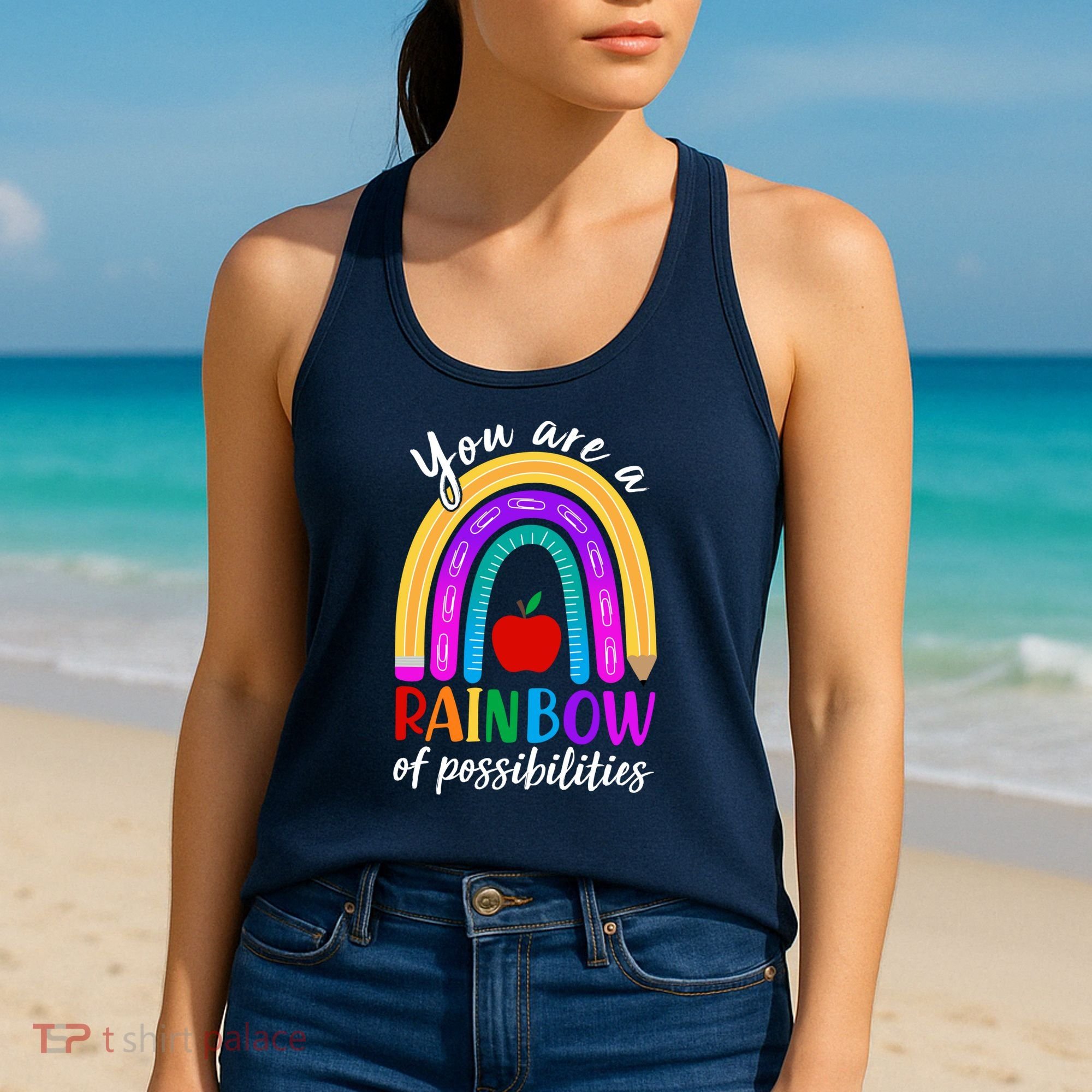 Cute You Are A Rainbow Of Possiblities Back To School Rainbow Women's Tank Top