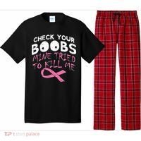 Check Your Boobs Mine Tried To Kill Me Pajama Set thumb 0