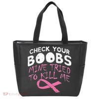 Check Your Boobs Mine Tried To Kill Me Tote Bag thumb 0