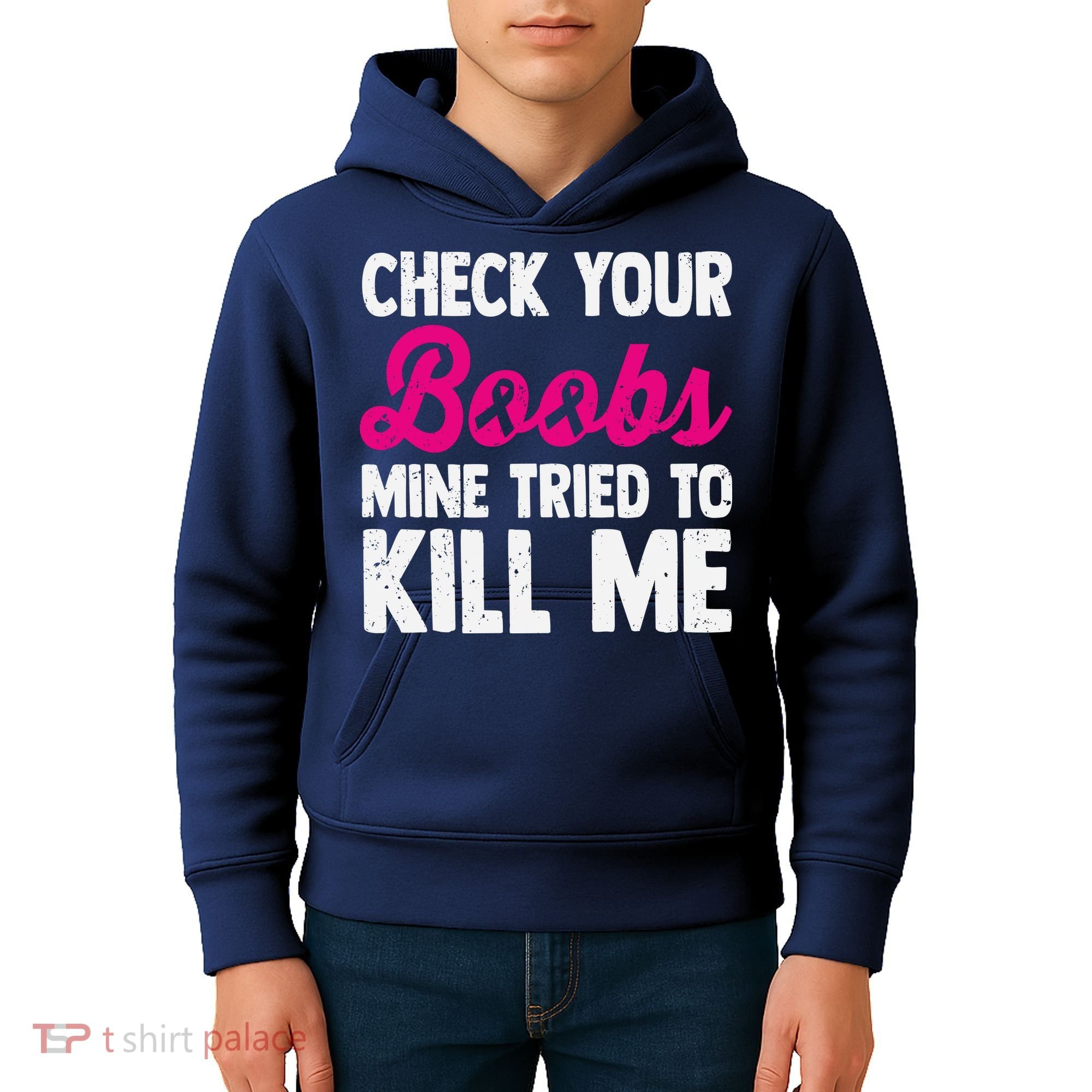Check Your Boobs Mine Tried To Kill Me Kids Hoodie