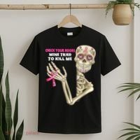 Check Your Boobs Skeleton Hand Breast Cancer Awareness Gifts T-Shirt thumb 2