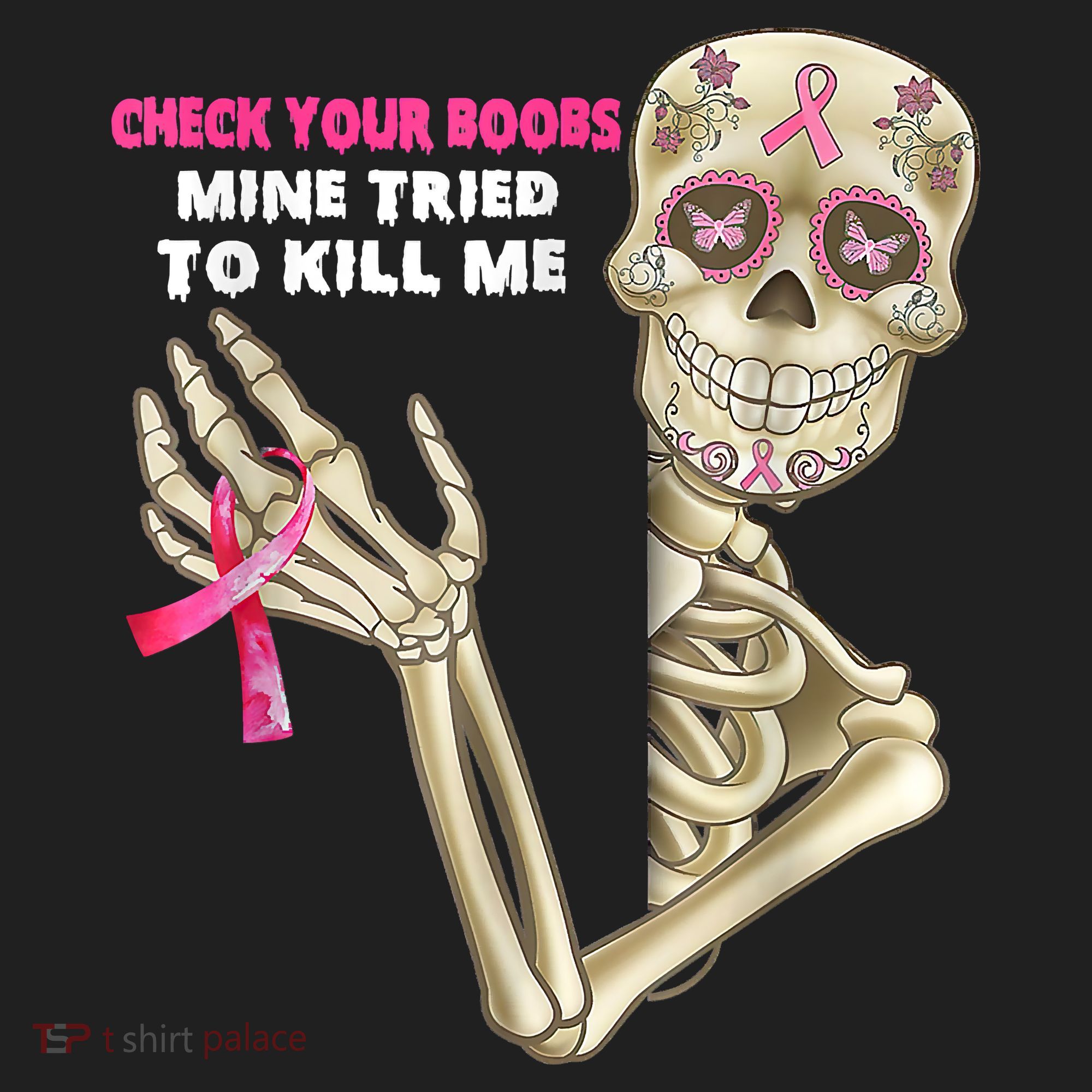 Check Your Boobs Skeleton Hand Breast Cancer Awareness Gifts Hat