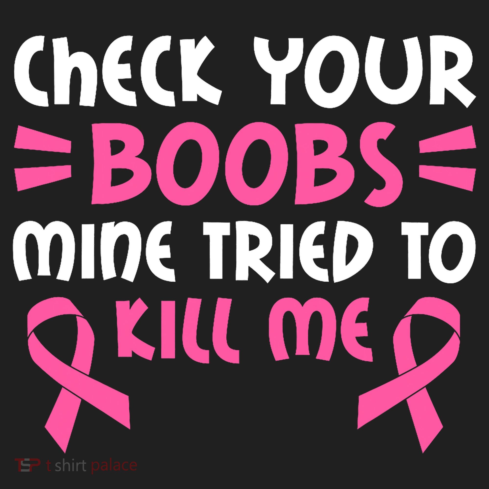 Check Your Boobs Mine Tried To Kill Me Pink Ribbon Beanie