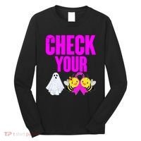 Check Your Boo Bees Breast Cancer Halloween Cute Long Sleeve Shirt thumb 0
