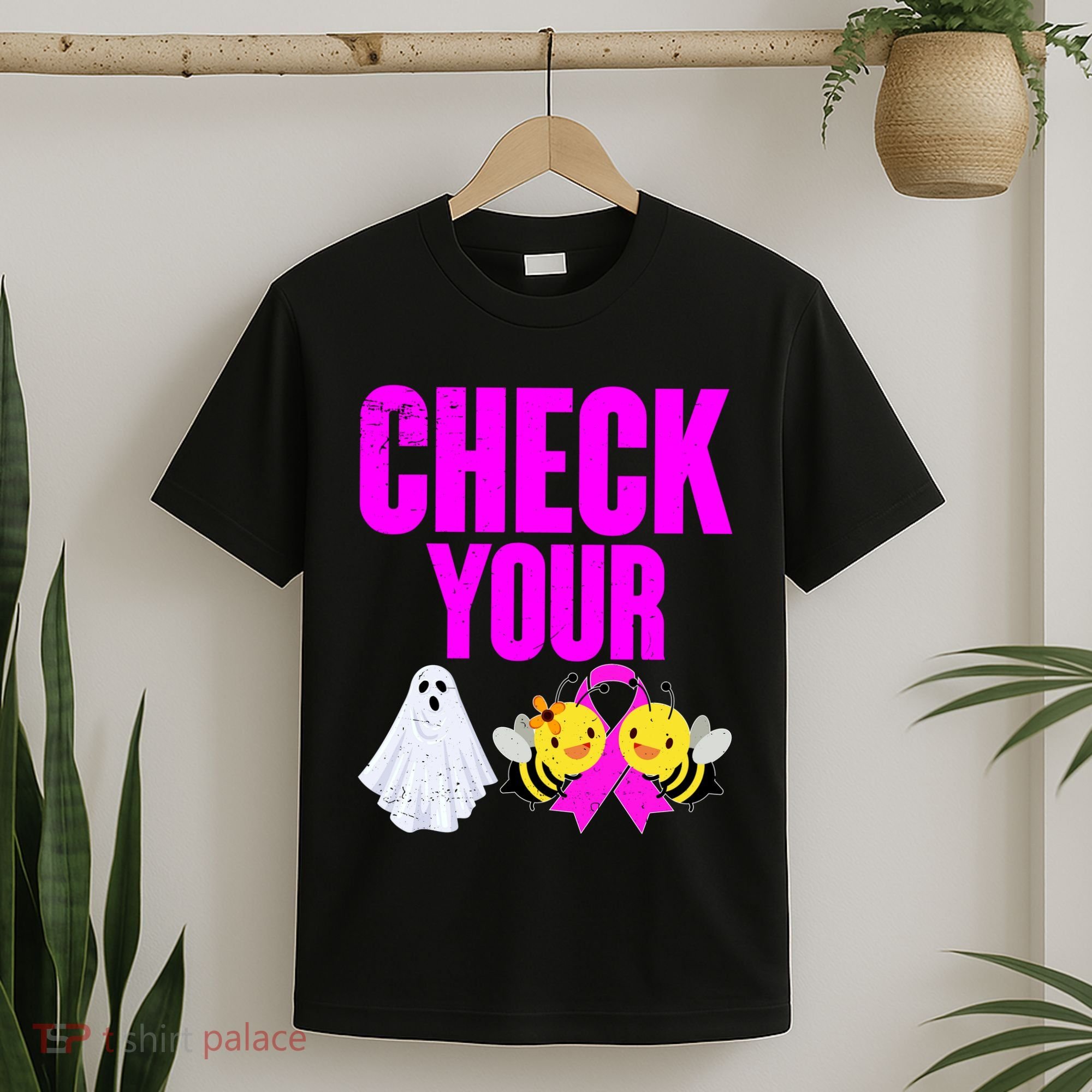 Check Your Boo Bees Breast Cancer Halloween Cute T-Shirt