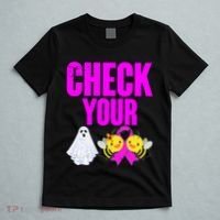 Check Your Boo Bees Breast Cancer Halloween Cute T-Shirt thumb 5