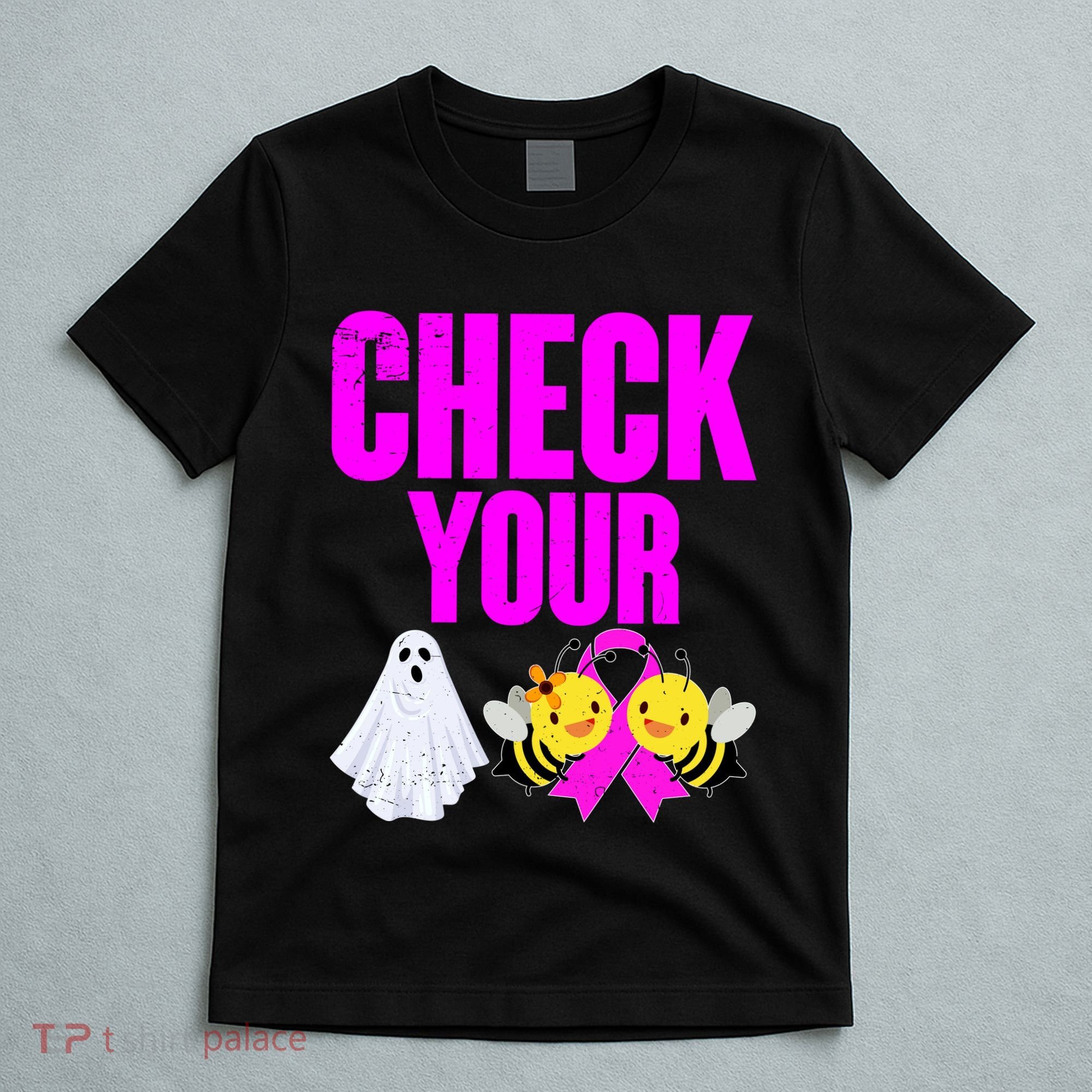 Check Your Boo Bees Breast Cancer Halloween Cute T-Shirt