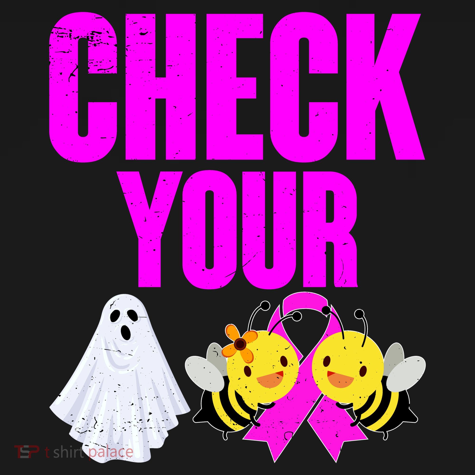 Check Your Boo Bees Breast Cancer Halloween Cute T-Shirt