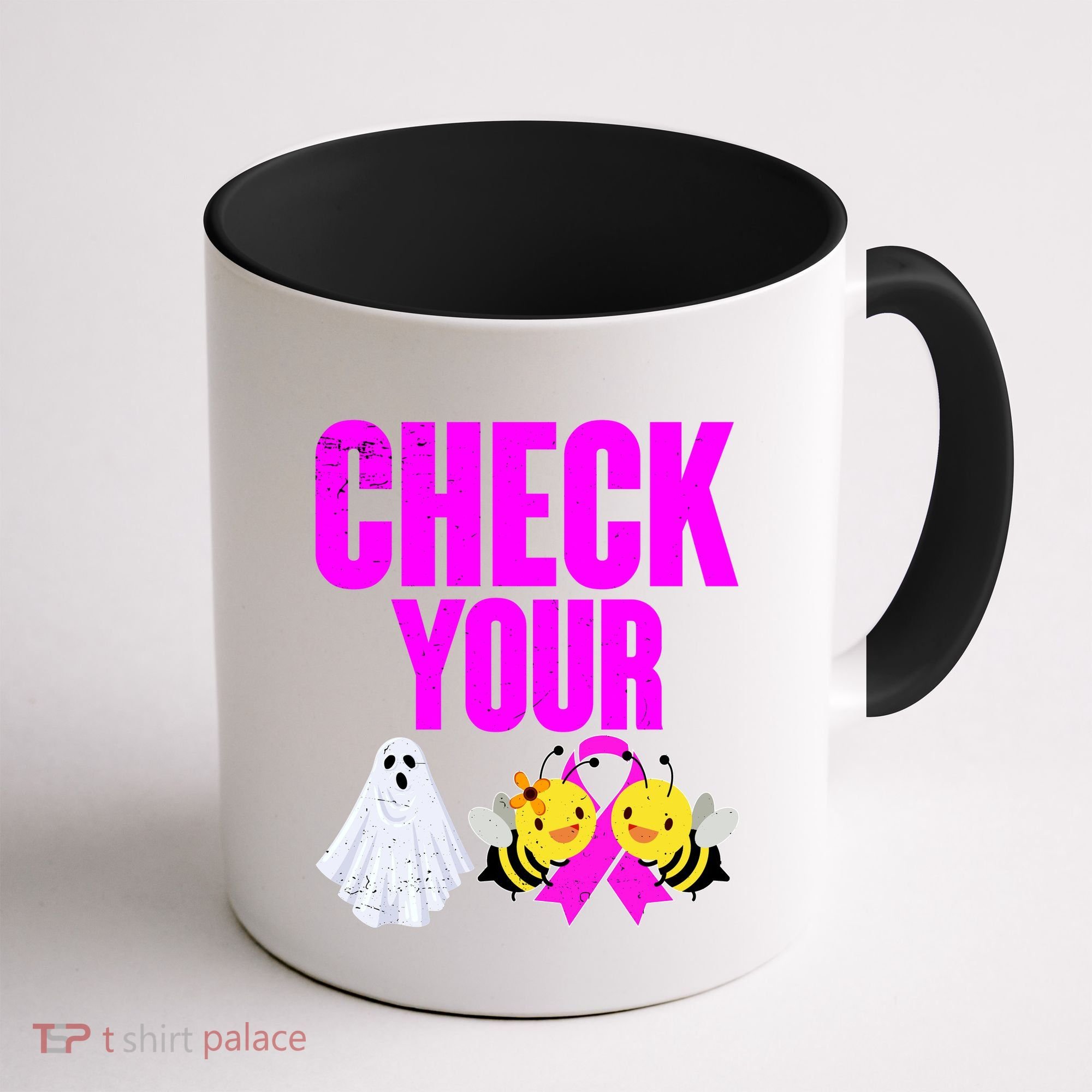 Check Your Boo Bees Breast Cancer Halloween Cute Coffee Mug