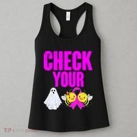 Check Your Boo Bees Breast Cancer Halloween Cute Women's Tank Top thumb 3