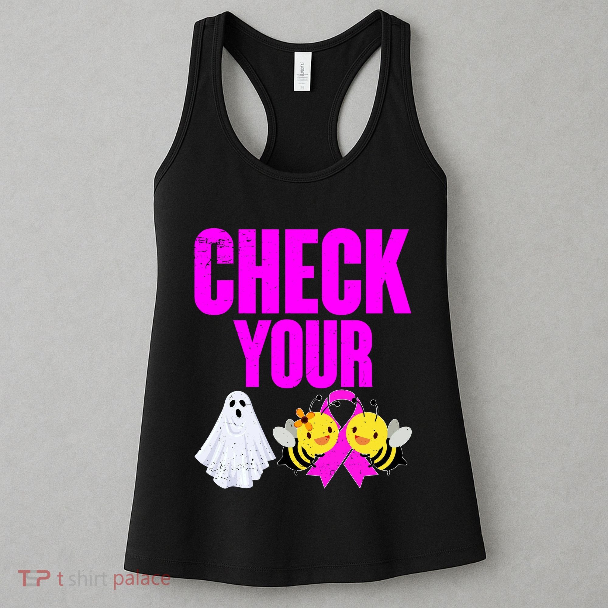Check Your Boo Bees Breast Cancer Halloween Cute Women's Tank Top