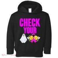 Check Your Boo Bees Breast Cancer Halloween Cute Toddler Hoodie thumb 0