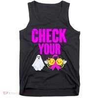 Check Your Boo Bees Breast Cancer Halloween Cute Tank Top thumb 0