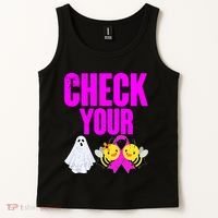 Check Your Boo Bees Breast Cancer Halloween Cute Tank Top thumb 2