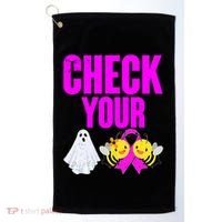 Check Your Boo Bees Breast Cancer Halloween Cute Golf Towel thumb 0