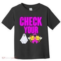Check Your Boo Bees Breast Cancer Halloween Cute Toddler T-Shirt thumb 0
