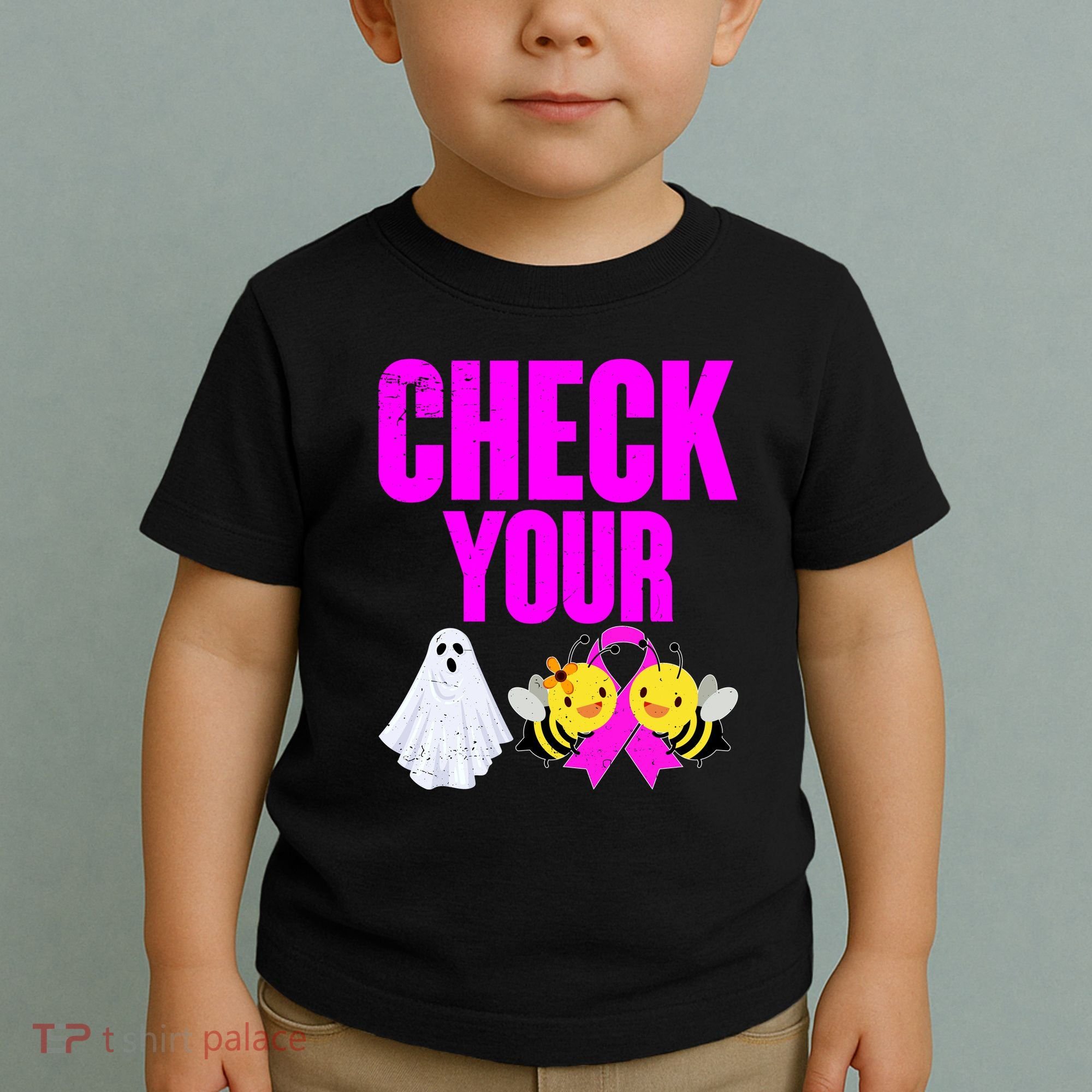 Check Your Boo Bees Breast Cancer Halloween Cute Toddler T-Shirt