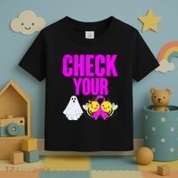 Check Your Boo Bees Breast Cancer Halloween Cute Toddler T-Shirt thumb 3