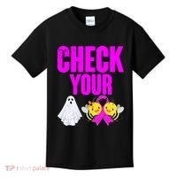 Check Your Boo Bees Breast Cancer Halloween Cute Kids T-Shirt thumb 0