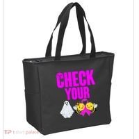 Check Your Boo Bees Breast Cancer Halloween Cute Tote Bag thumb 2