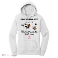 Check Your Boo Bees Mine Tried To Breast Cancer Awareness Women's Hoodie thumb 0