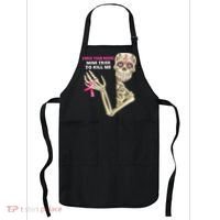 Check Your Boobs Mine Tried To Kill Me Sugar Skull Skeleton Apron thumb 0