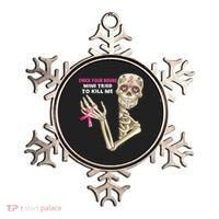 Check Your Boobs Mine Tried To Kill Me Sugar Skull Skeleton Ornament thumb 0