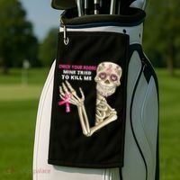 Check Your Boobs Mine Tried To Kill Me Sugar Skull Skeleton Golf Towel thumb 2