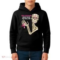 Check Your Boobs Mine Tried To Kill Me Sugar Skull Skeleton Kids Hoodie thumb 4