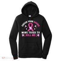 Check Your Boobs Mine Tried To Kill Me Women's Hoodie thumb 0