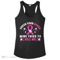 Check Your Boobs Mine Tried To Kill Me Ladies PosiCharge Competitor Racerback Tank thumb 0