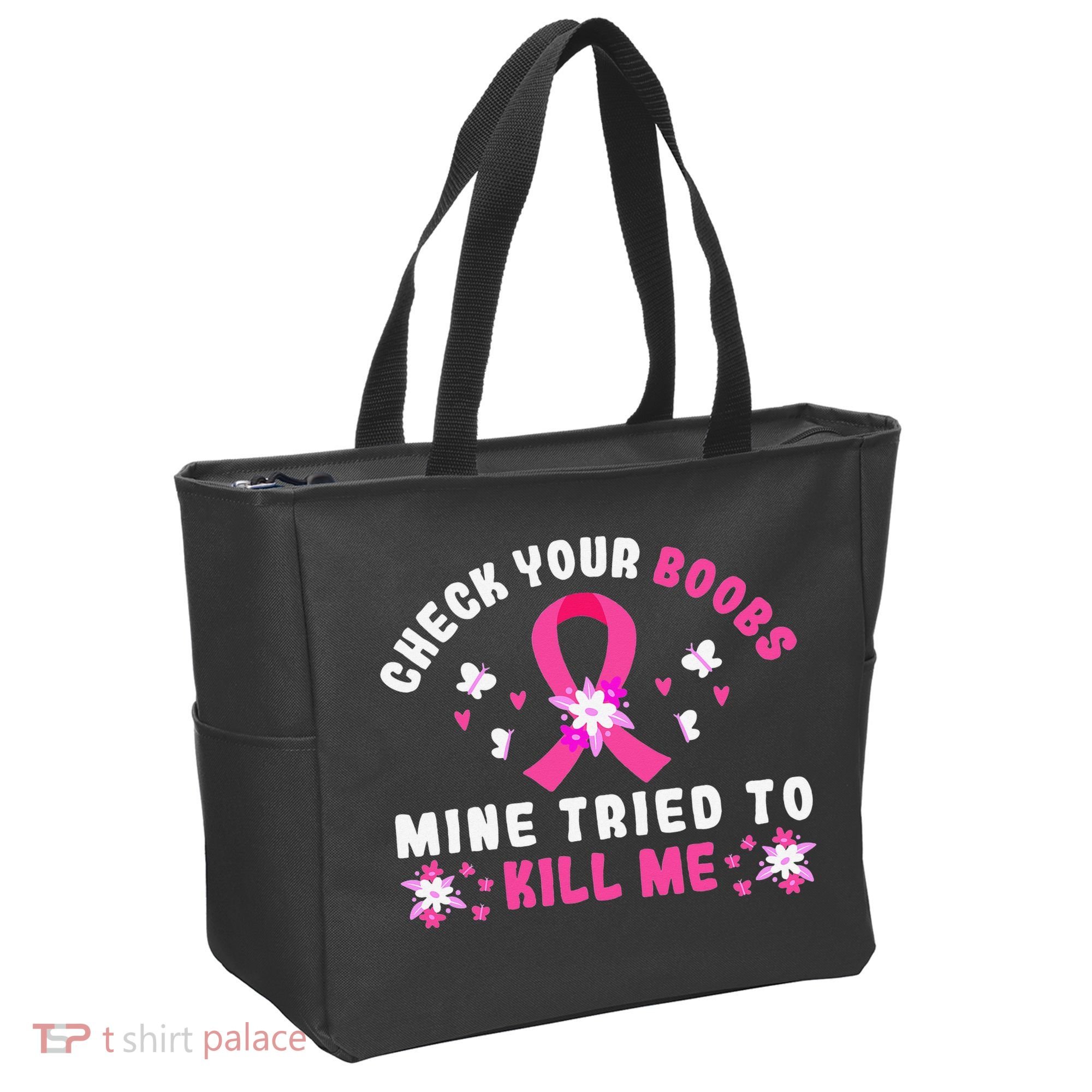 Check Your Boobs Mine Tried To Kill Me Tote Bag