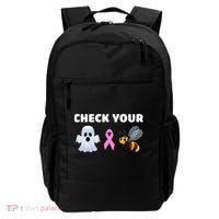 Check Your Boo Bees Funny Breast Cancer Awareness Halloween Gift Backpack thumb 0