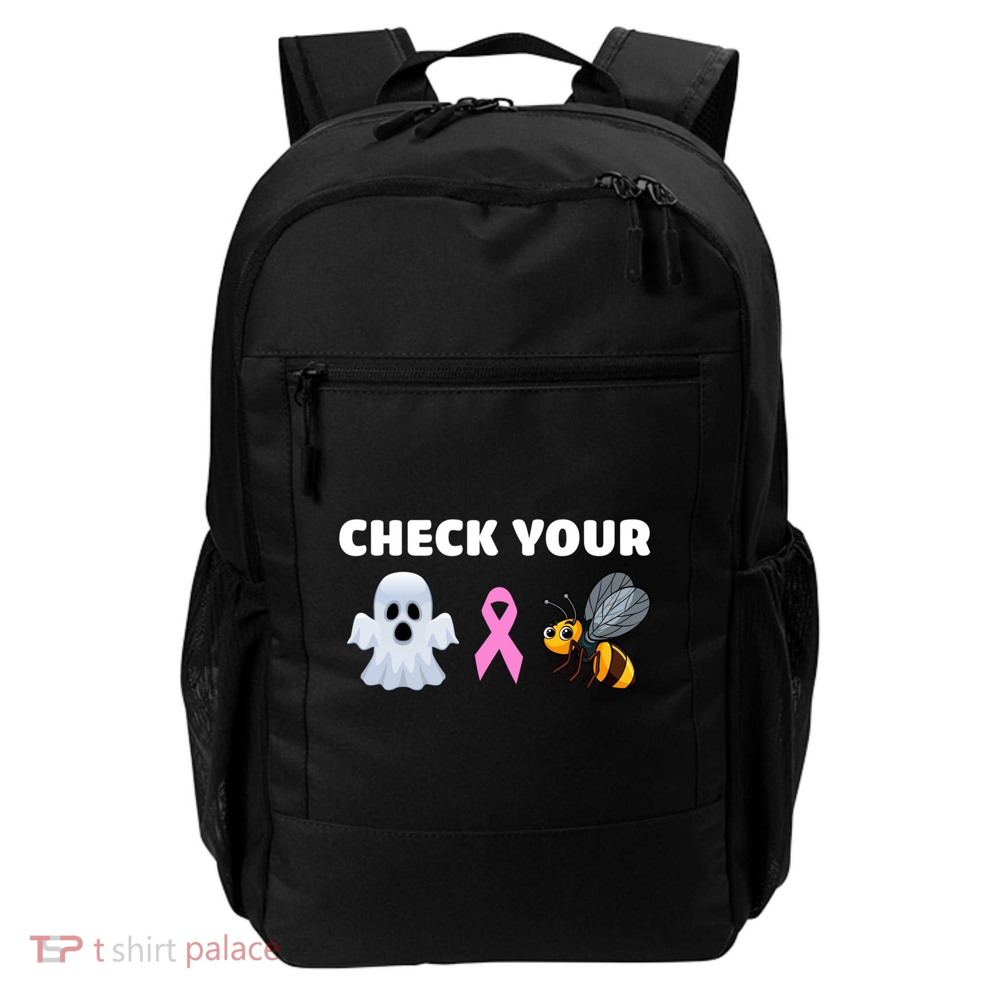 Check Your Boo Bees Funny Breast Cancer Awareness Halloween Gift Backpack